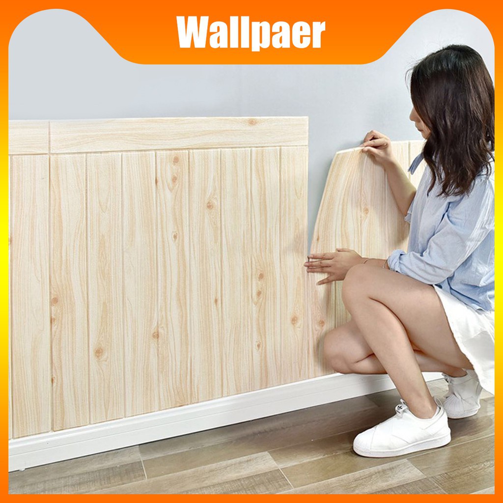 Paneles de pared de grano de madera 3D para decoración de paredes  interiores, paneles de pared de espuma retro para despegar y pegar, paneles