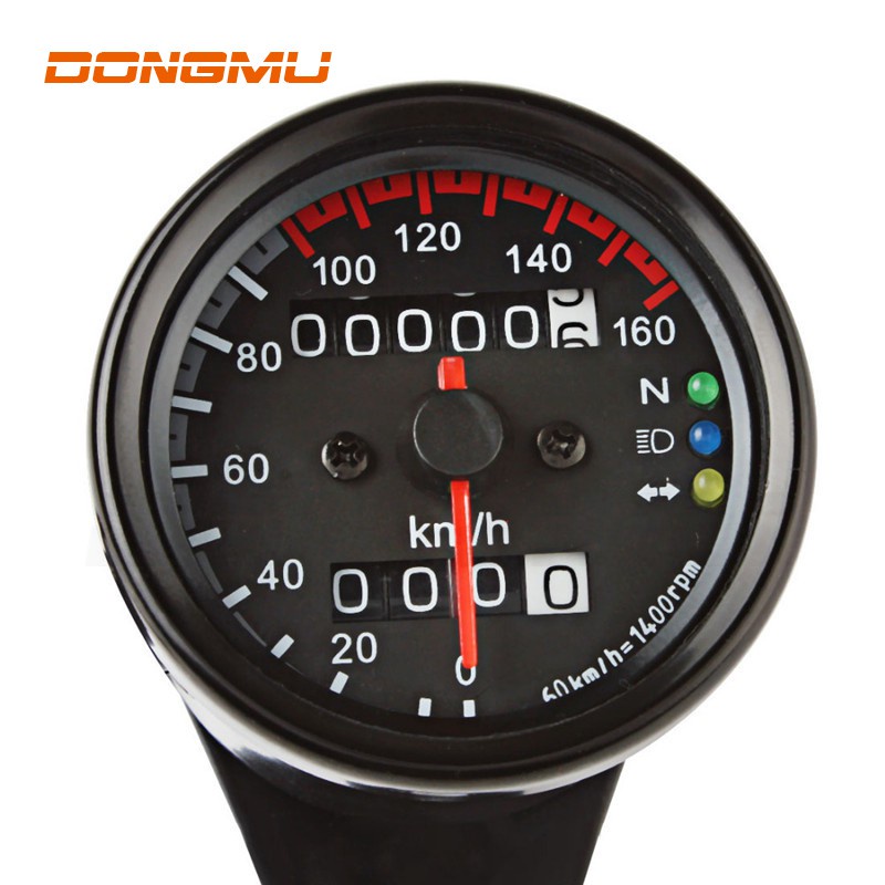  Cuentakilómetros LCD para motocicleta, universal 0 ~ 160 KM/H  para motocicleta, velocímetro, tacómetro, medidor de velocidad retro,  cromado, accesorios de motocicleta : Automotriz