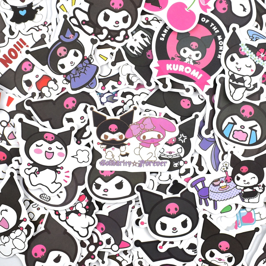 Pegatinas de dibujos animados de Hello Kitty Kuromi, 50/100 piezas,  impermeables, para monopatín, guitarra, Maleta