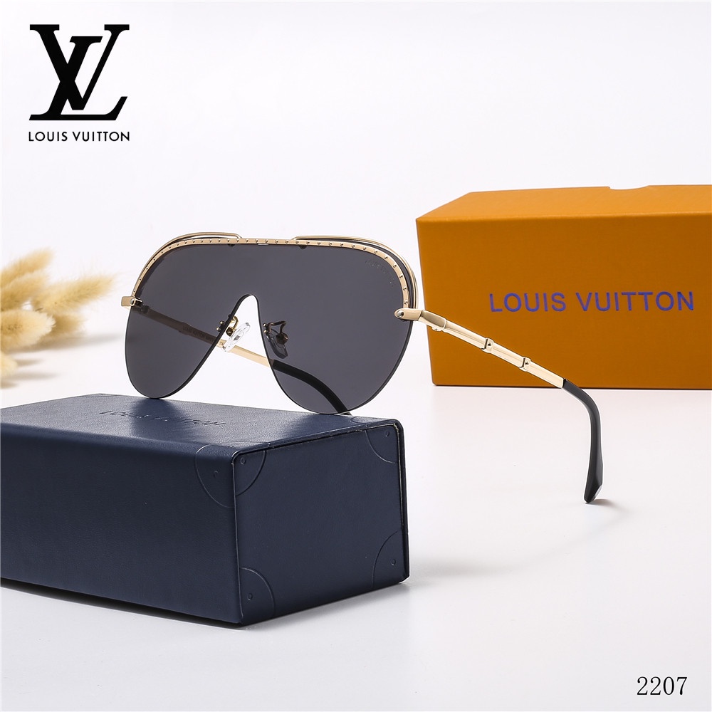 LV Gafas De Sol Polarizadas De Lujo Para Hombre Y Mujer universal retro red  Roja pop Pequeñas Frescas UV400