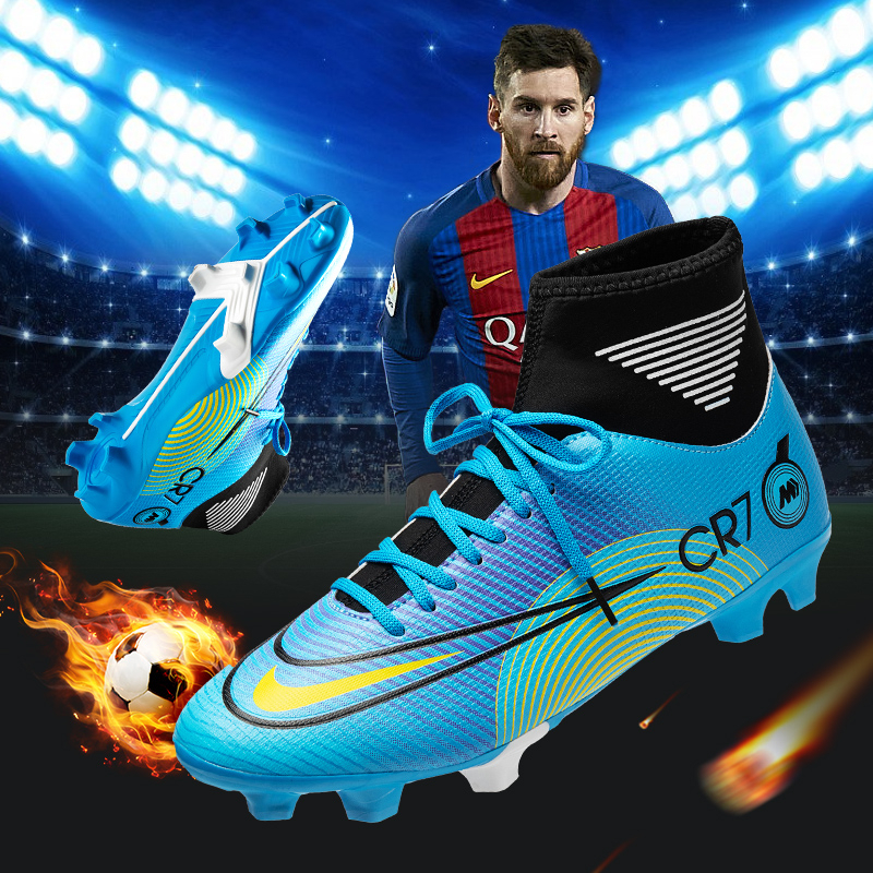 Messi Y CR7 Mercurial High Top Zapatos De Futbol De Los Hombres AG FG Al Aire Libre Interior Zapatillas De Deporte A Prueba De Agua Y Duradera Shopee Chile