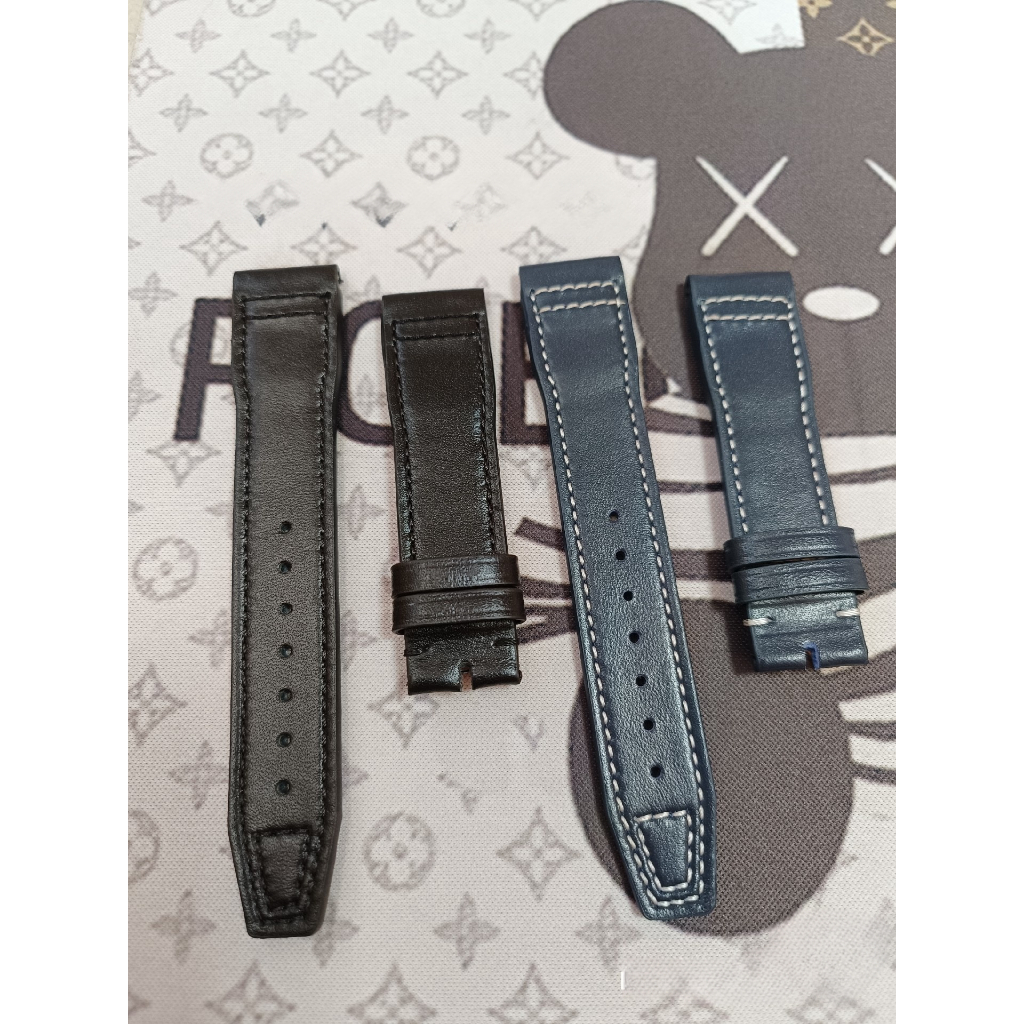 Correa de reloj de cuero genuino para LV Watch, boca elevada para