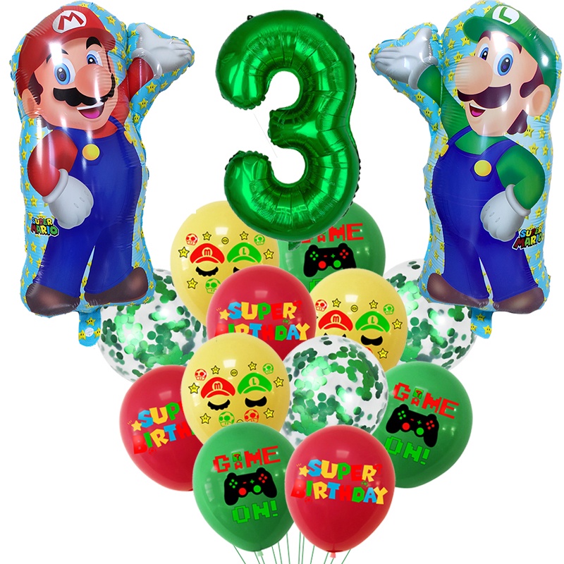  Suministros de fiesta de Mario Brothers, suministros para  fiesta de cumpleaños, globos de Mario para decoración de fiestas, juego de  57 unidades : Juguetes y Juegos