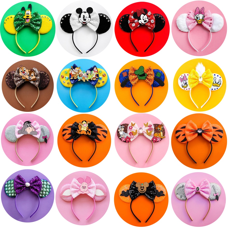 Diadema De Oreja De Mickey Minnie Winnie the Pooh Disfraz De Orejas De  Lentejuelas Cosplay Adultos Niños Halloween Regalo | Shopee Chile