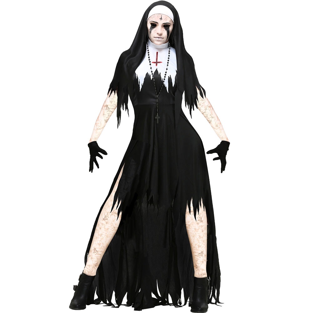 Halloween Fiesta Cosplay Bruja Vampiro Vestidos De Fantasía Mujeres  Horrible Disfraz De Monja Adulto El Escarabajo Uniforme De Ghoulish |  Shopee Chile