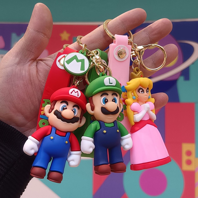 Llavero Peluche Mario Bros Con Gancho Peach Toad Luigi Mario